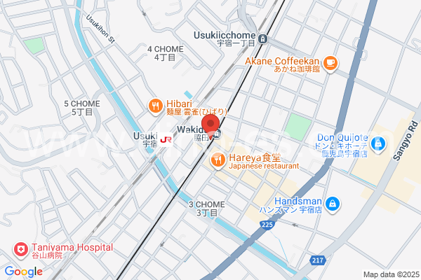 脇田メンズエステの地図です。map of Wakita station where spa and massage salons are located