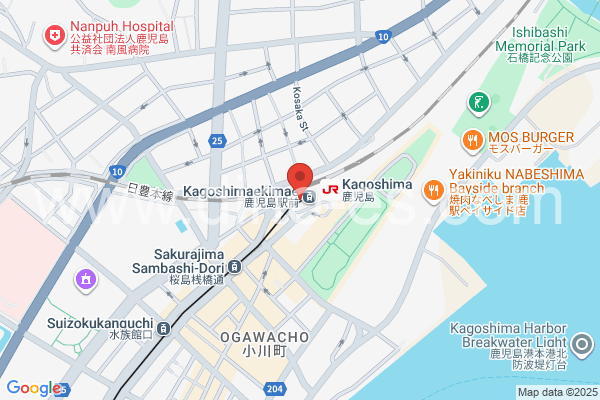 鹿児島駅前メンズエステの地図です。map of Kagoshima Ekimae station where spa and massage salons are located