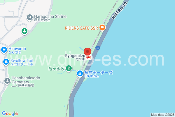 竜ヶ水メンズエステの地図です。map of Ryūgamizu station where spa and massage salons are located