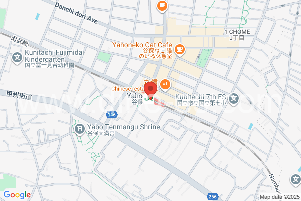 谷保メンズエステの地図です。map of Yaho station where spa and massage salons are located