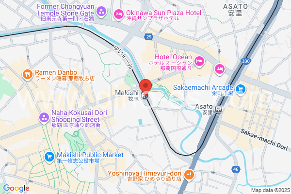牧志メンズエステの地図です。map of Makishi station where spa and massage salons are located