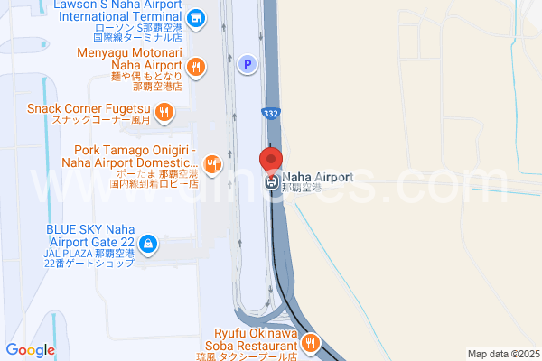 那覇空港メンズエステの地図です。map of Naha Airport station where spa and massage salons are located