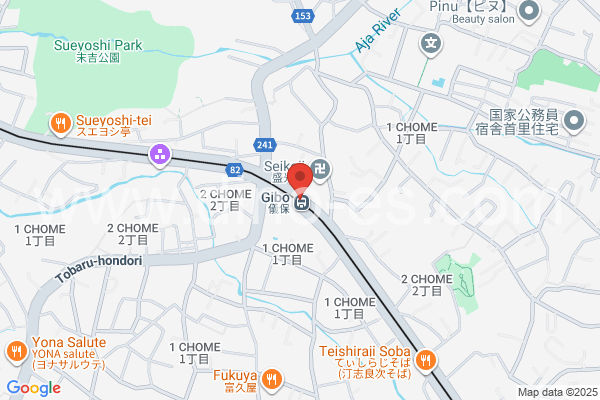 儀保メンズエステの地図です。map of Gibo station where spa and massage salons are located