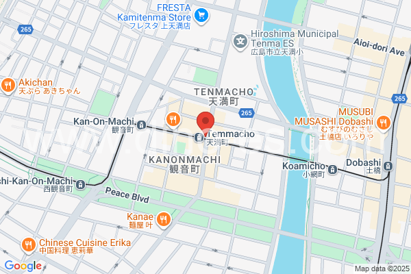 天満町メンズエステの地図です。map of Tenma-cho station where spa and massage salons are located