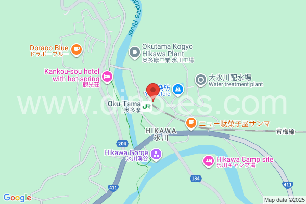 奥多摩メンズエステの地図です。map of Okutama station where spa and massage salons are located