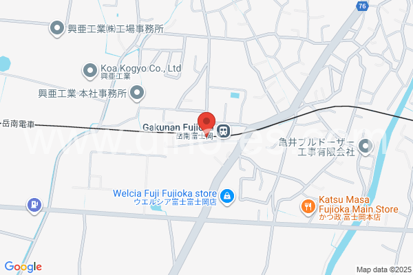 岳南富士岡メンズエステの地図です。map of gakunanfujioka station where spa and massage salons are located