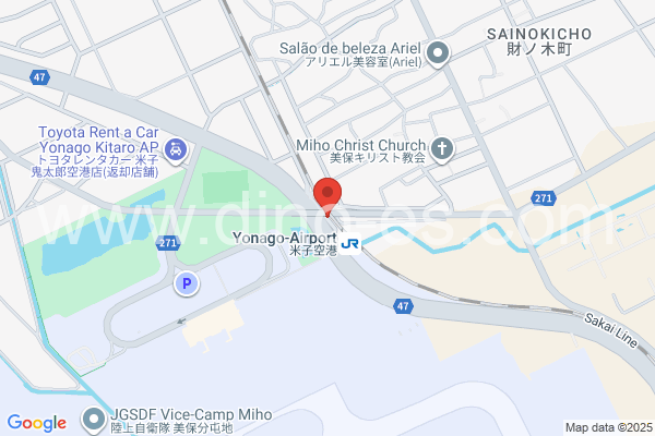 米子空港メンズエステの地図です。map of Yonagokūkō station where spa and massage salons are located