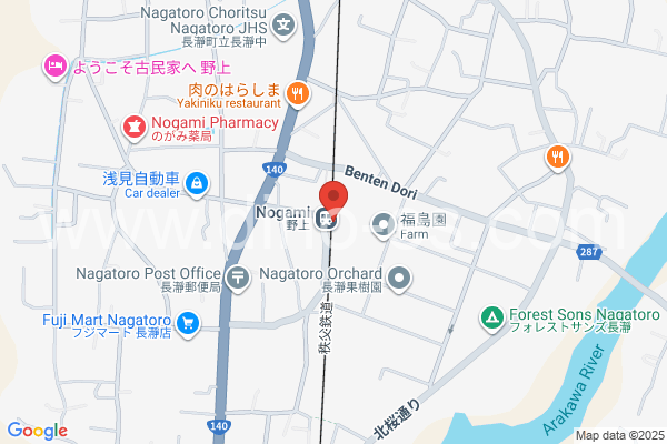 野上メンズエステの地図です。map of Nogami station where spa and massage salons are located