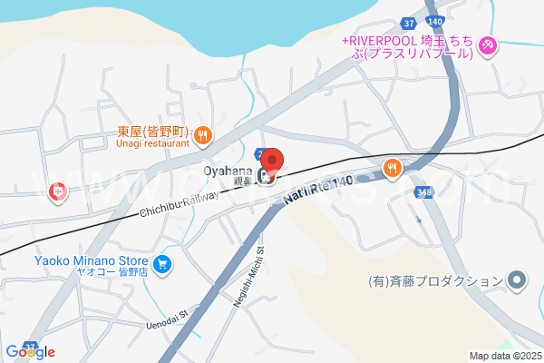 親鼻メンズエステの地図です。map of Oyahana station where spa and massage salons are located