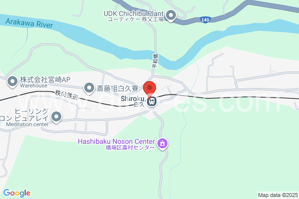 白久メンズエステの地図です。map of Shiroku station where spa and massage salons are located
