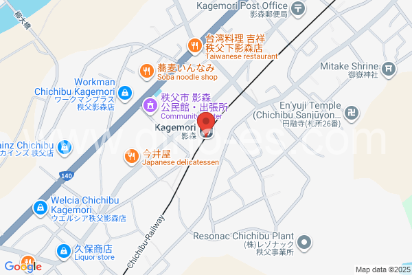 影森メンズエステの地図です。map of Kagemori station where spa and massage salons are located