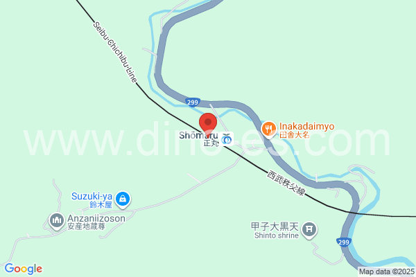 正丸メンズエステの地図です。map of Shōmaru station where spa and massage salons are located