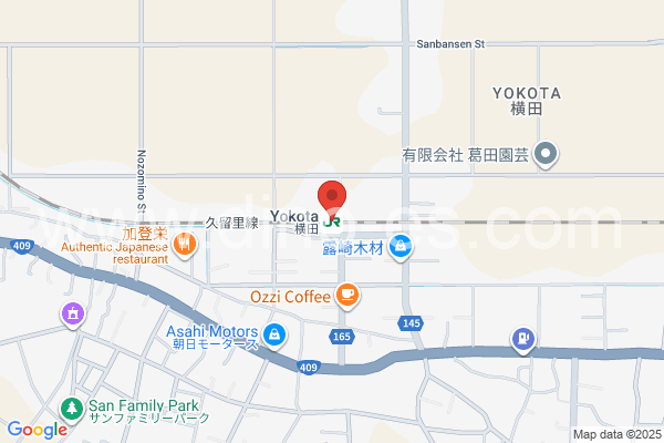 横田メンズエステの地図です。map of Yokota station where spa and massage salons are located
