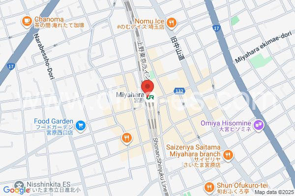 宮原メンズエステの地図です。map of Miyahara station where spa and massage salons are located