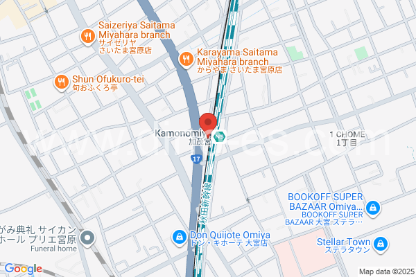 加茂宮メンズエステの地図です。map of Kamonomiya station where spa and massage salons are located