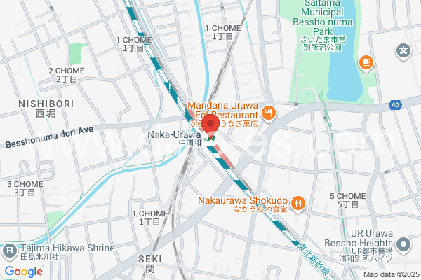 中浦和メンズエステの地図です。map of Nakaurawa station where spa and massage salons are located