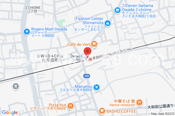 大和田(埼玉)メンズエステの地図です。map of Owada station where spa and massage salons are located