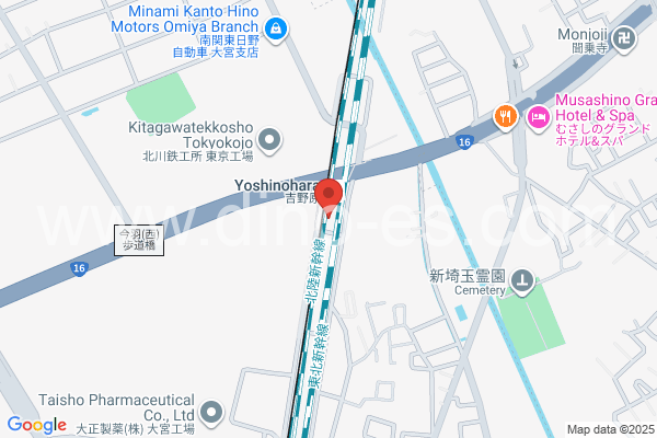 吉野原メンズエステの地図です。map of Yoshinohara station where spa and massage salons are located