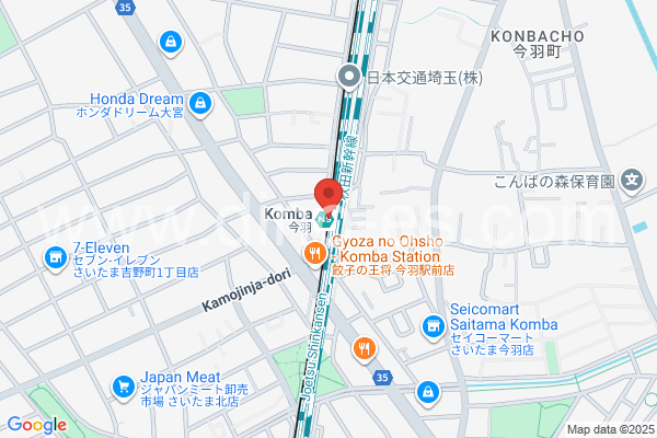 今羽メンズエステの地図です。map of Konba station where spa and massage salons are located