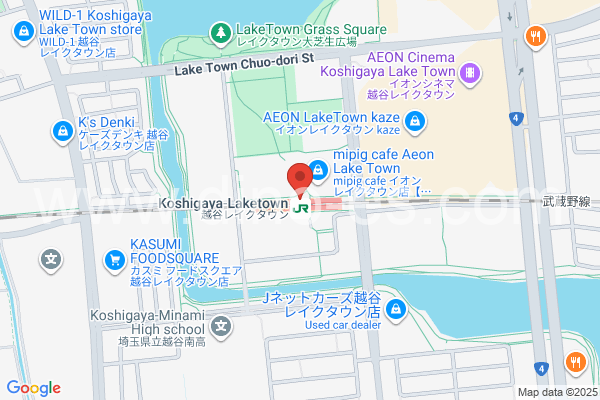 越谷レイクタウンメンズエステの地図です。map of Koshigaya-Laketown station where spa and massage salons are located