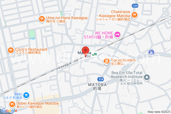 的場メンズエステの地図です。map of Matoba station where spa and massage salons are located