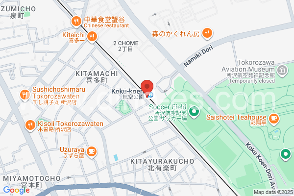 航空公園メンズエステの地図です。map of Kōkū-kōen station where spa and massage salons are located
