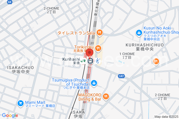栗橋メンズエステの地図です。map of Kurihashi station where spa and massage salons are located