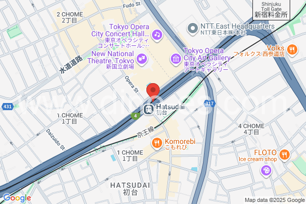 初台メンズエステの地図です。map of Hatsudai station where spa and massage salons are located