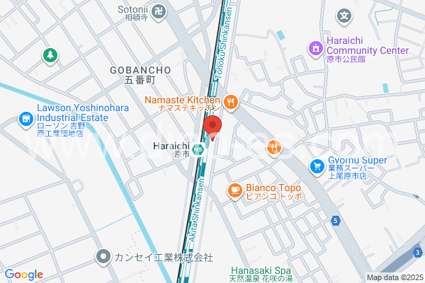 原市メンズエステの地図です。map of Haraichi station where spa and massage salons are located