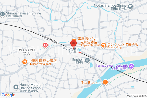 元加治メンズエステの地図です。map of Motokaji station where spa and massage salons are located
