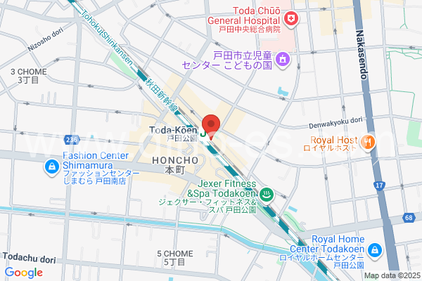 戸田公園メンズエステの地図です。map of Todakōen station where spa and massage salons are located