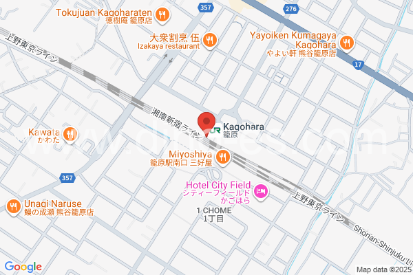 籠原メンズエステの地図です。map of Kagohara station where spa and massage salons are located