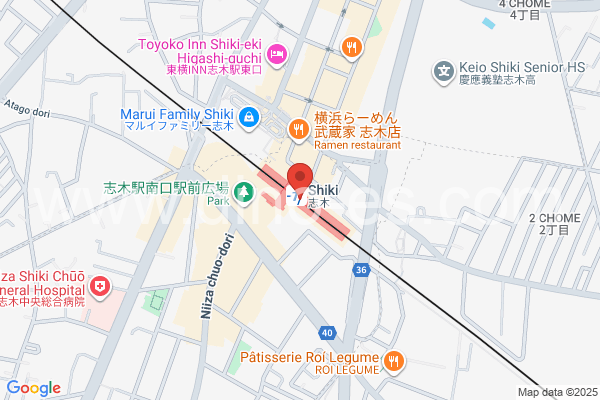 志木メンズエステの地図です。map of Shiki station where spa and massage salons are located