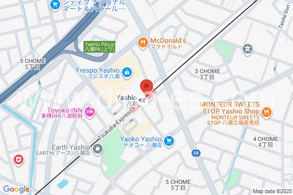八潮メンズエステの地図です。map of Yashio station where spa and massage salons are located