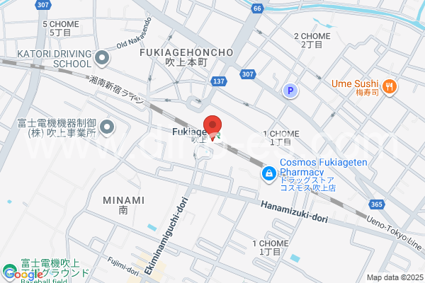 吹上(埼玉)メンズエステの地図です。map of Fukiage station where spa and massage salons are located