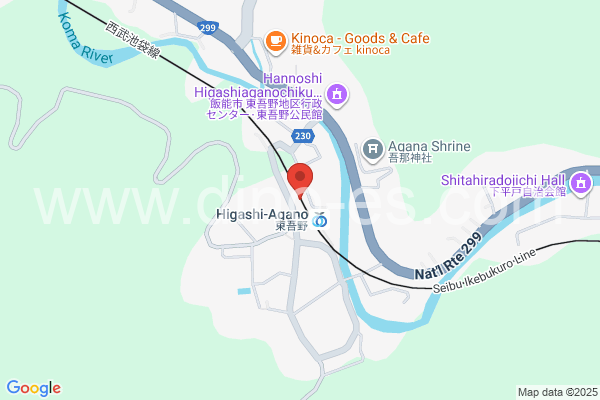 東吾野メンズエステの地図です。map of Higashi-Agano station where spa and massage salons are located