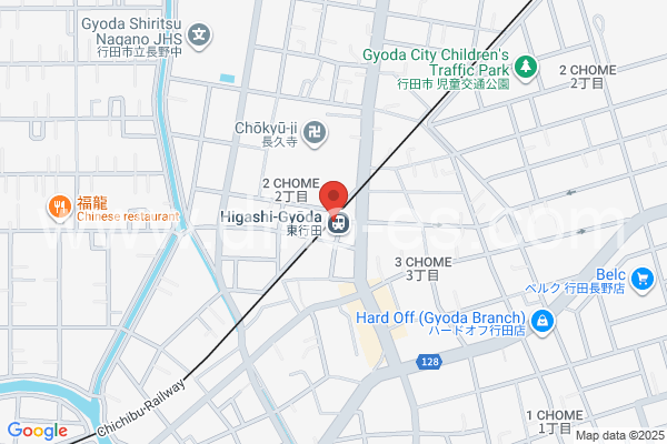 東行田メンズエステの地図です。map of Higashi-Gyōda station where spa and massage salons are located