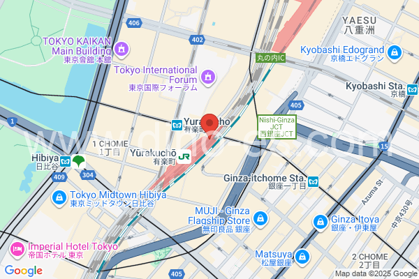 有楽町メンズエステの地図です。map of Yūrakuchō station where spa and massage salons are located