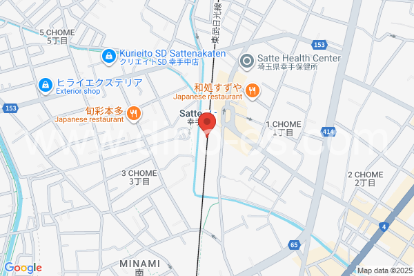 幸手メンズエステの地図です。map of Satte station where spa and massage salons are located