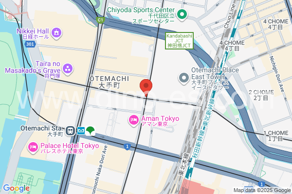 大手町(東京)メンズエステの地図です。map of Otemachi station where spa and massage salons are located