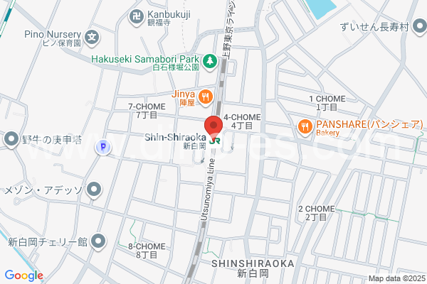 新白岡メンズエステの地図です。map of Shinshiraoka station where spa and massage salons are located