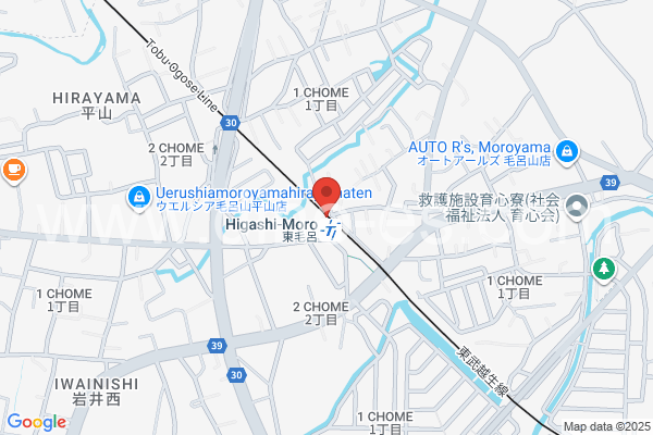 東毛呂メンズエステの地図です。map of Higashi-Moro station where spa and massage salons are located