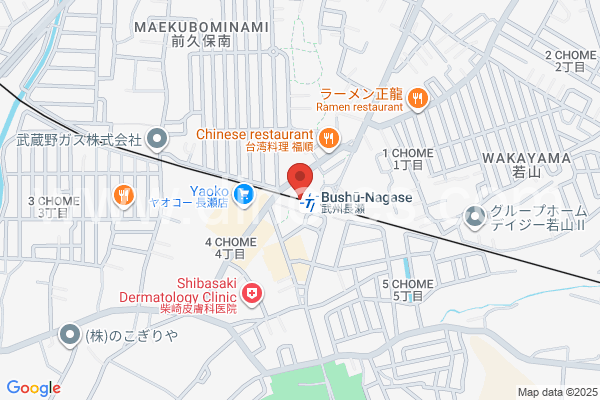 武州長瀬メンズエステの地図です。map of Bushū-Nagase station where spa and massage salons are located