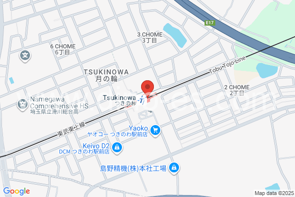 つきのわメンズエステの地図です。map of Tsukinowa station where spa and massage salons are located