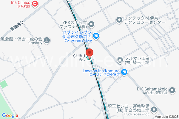 志久メンズエステの地図です。map of Shiku station where spa and massage salons are located