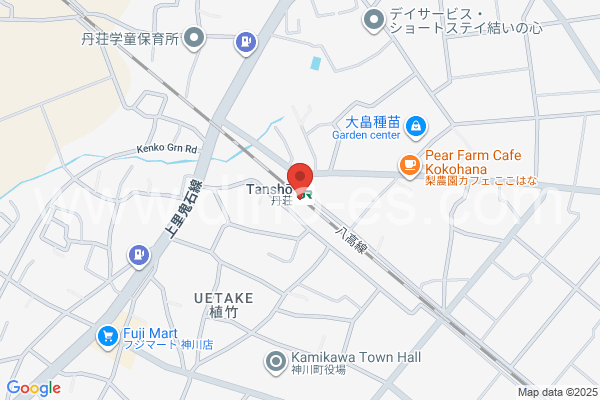 丹荘メンズエステの地図です。map of Tanshō station where spa and massage salons are located
