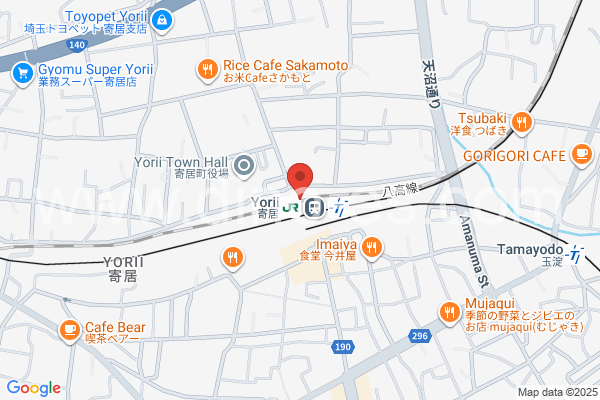 寄居メンズエステの地図です。map of Yorii station where spa and massage salons are located