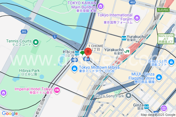 日比谷メンズエステの地図です。map of Hibiya station where spa and massage salons are located