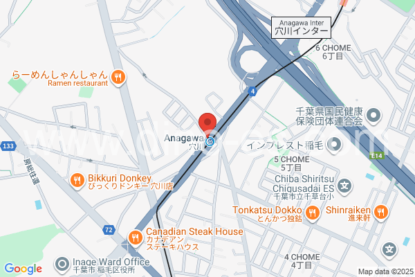 穴川(千葉)メンズエステの地図です。map of Anagawa station where spa and massage salons are located