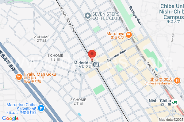 みどり台メンズエステの地図です。map of Midoridai station where spa and massage salons are located